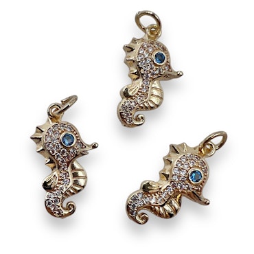 14K Gullforgylt Sjøhest charm