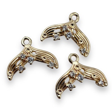 14K Gullforgylt Havfruehale charm