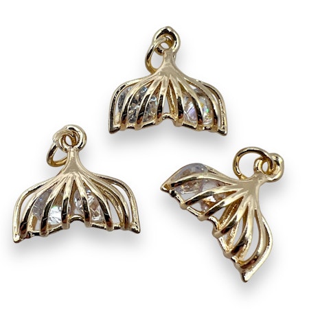 14K Gullforgylt Havfruehale charm