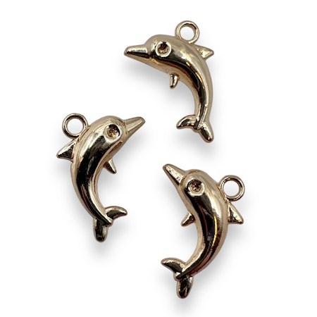 14K Gullforgylt Delfin charm