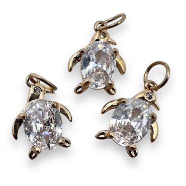 14K Gullforgylt Pingvin charm