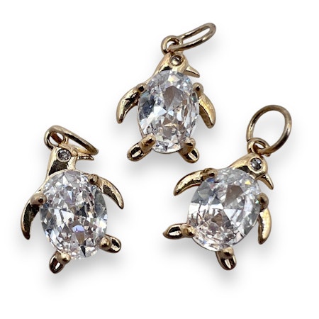 14K Gullforgylt Pingvin charm