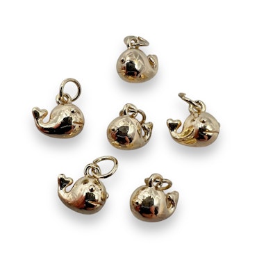14K Gullforgylt Hval charm