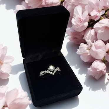 S925 Sølvring med Moissanite