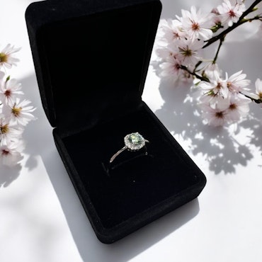 S925 Sølvring med Moissanite