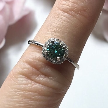 S925 Sølvring med Moissanite