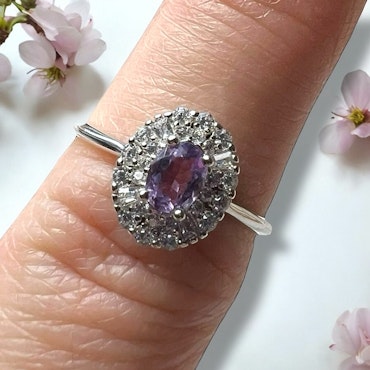 S925 Sølvring med Amethyst