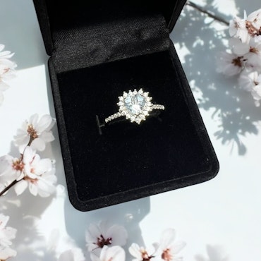 S925 Sølvring med Topas