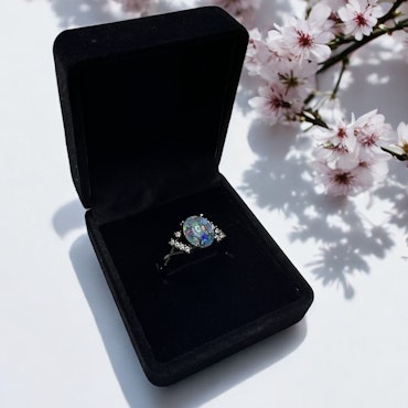 S925 Sølvring med Opal