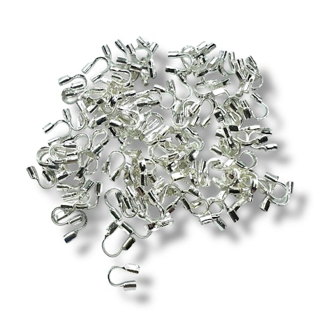 100stk Tråd/wire beskyttelse 3x4mm Sølv