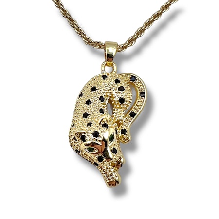 14K Gullforgylt leopard anheng