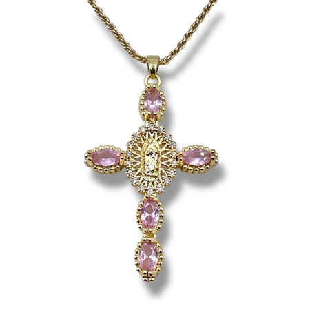 14K Gullforgylt anheng kors