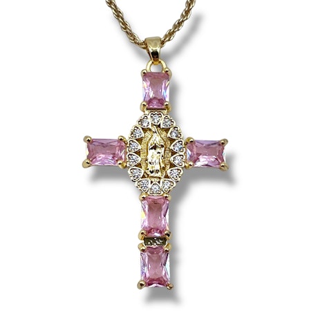 14K Gullforgylt anheng kors
