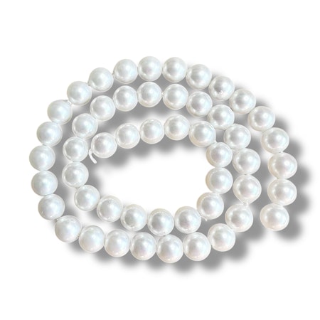 Skjellperler hvit 8mm- 50stk