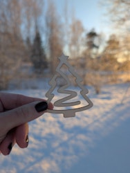 Träbokmärke julgran
