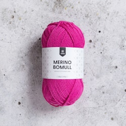Merino bomull 59g Raspberry Rose