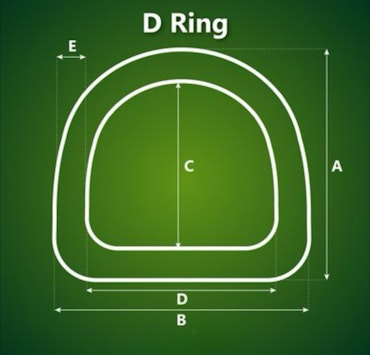 D-ring i Roséguld 16 x 3 mm