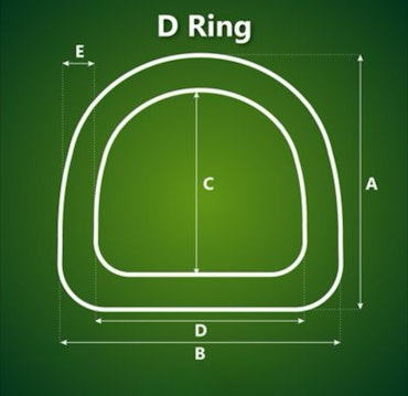 D-ring i Roséguld 52 x 4,5 mm