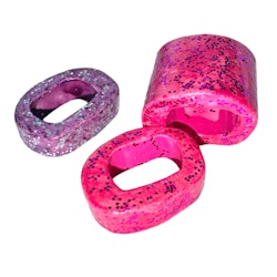 Slider Pärla Ovala 1 Lila /glitter och 2 Rosa/Glitter - 3 st