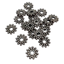 Antikfärgade daisys ca 9 mm, 20 st