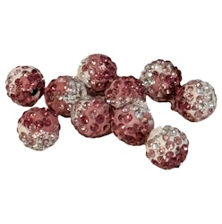 Strasspärlor - Rosa/Vita 2 stycken, 4 mm