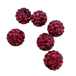 Strasspärlor - Mörkrosa 2 stycken, 4 mm