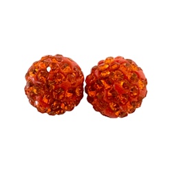 Strasspärlor - Orangea 2 stycken, 4 mm