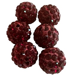 Strasspärlor - Mörkröda 2 stycken, 4 mm