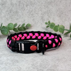 Rosa/Svart Hundhalsband med Säkerhetsspänne – För Mindre Hundar ø 23 cm