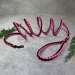Handgjort Hundkoppel av rosa och svart Paracord – 180 cm (För Mindre Hundar)