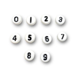 Sifferpärlor, 7 mm, Vit