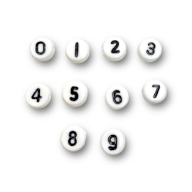 Sifferpärlor, 7 mm, Vit