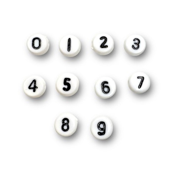 Sifferpärlor, 7 mm, Vit