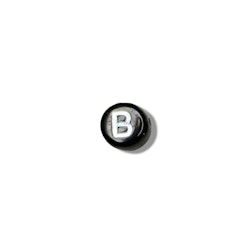 Bokstavspärlor, 7 mm, Svart