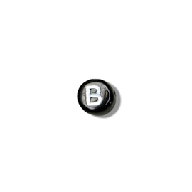 Bokstavspärlor, 7 mm, Svart