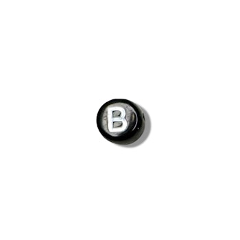 Bokstavspärlor, 7 mm, Svart