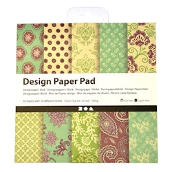 Designpapper, mintgrön, lila
