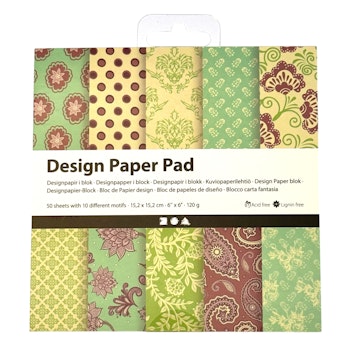 Designpapper, mintgrön, lila
