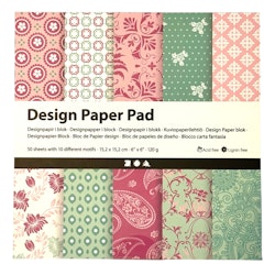 Designpapper, rosa, grön