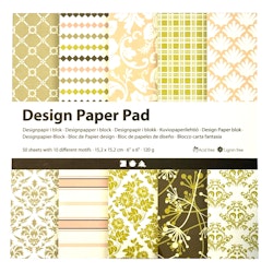 Designpapper, grön, rosa
