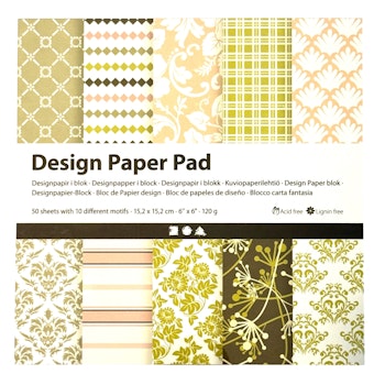 Designpapper, grön, rosa