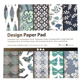 Designpapper, blå