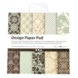Designpapper, ljusblå, brun