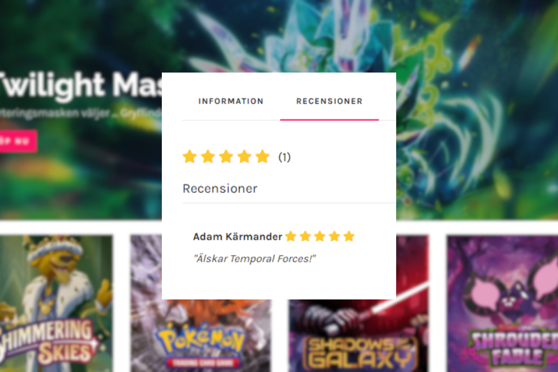 Nu kan man recensera produkter på vår nya hemsida!