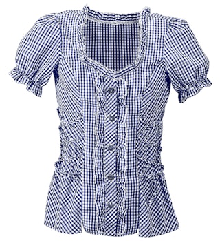 Oktoberfest blus - blå/vit