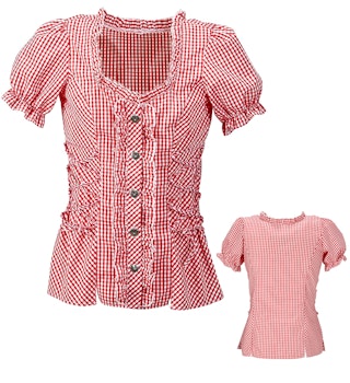 Oktoberfest blus - röd/vit