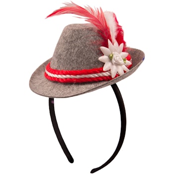 Oktoberfesthatt - minihatt på diadem rosa