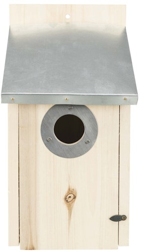 Fågelholk för starar, furu, 18 × h31 × 16 cm/ø 4.5 cm