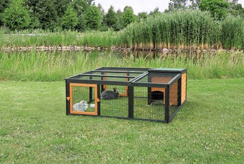 Utehage Natura med hus, 150×h53×150 cm, svart/brun
