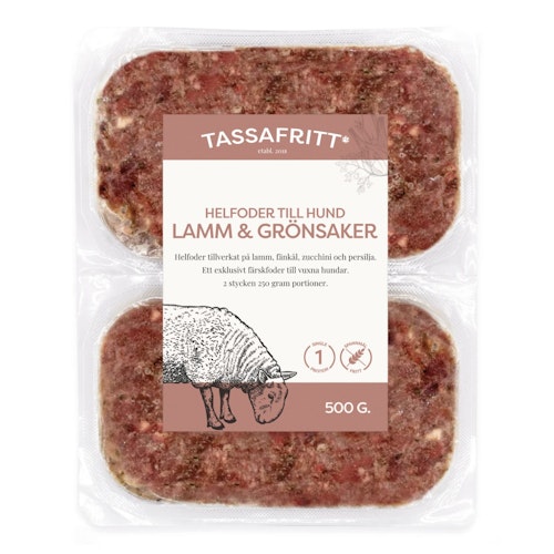 Fryst Färskfoder – Lamm & Grönsaker (Ekologiskt)